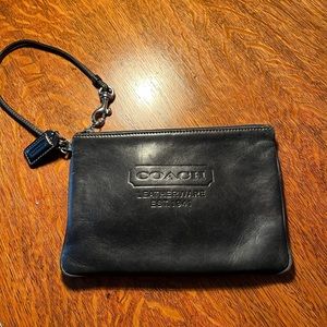 Coach black soft wristlet